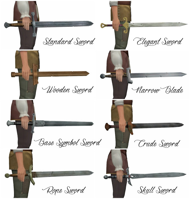 Sims 4 TSM to TS4 Medieval Swords at Historical Sims Life