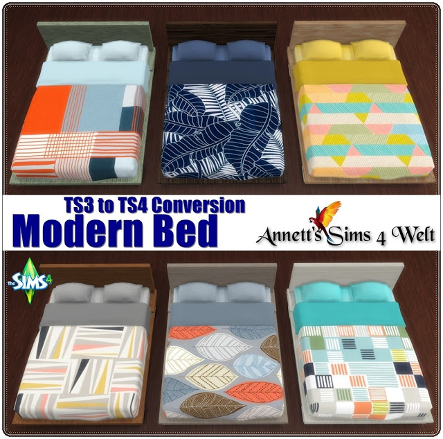 Modern Bed Ts3 To Ts4 Conversion At Annett S Sims 4 Welt Sims 4 Updates