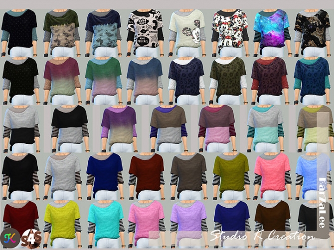 Giruto 22 knotted layered Tee at Studio K-Creation » Sims 4 Updates