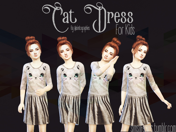 Sims 4 Cat Dress For Kids by simtographies at TSR