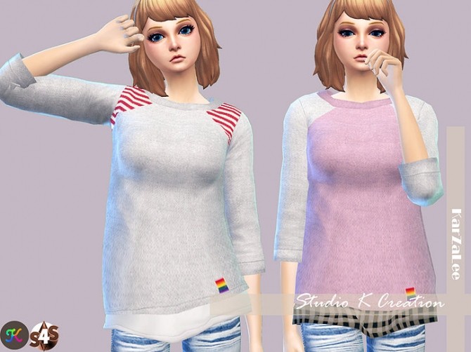 Sims 4 Giruto 20 Raglan Sleeve tee for female at Studio K Creation