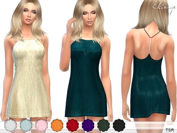 Sims 4 Y Back Dress by ekinege at TSR