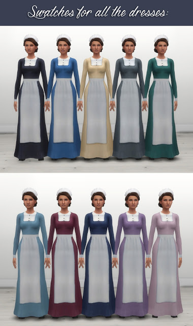 3 Maids Uniforms at Historical Sims Life » Sims 4 Updates