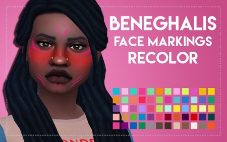 Beneghalis Facial Markings Recolor 2.0 by Weepingsimmer at SimsWorkshop