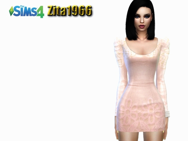 Sims 4 Pam Dress by ZitaRossouw at TSR