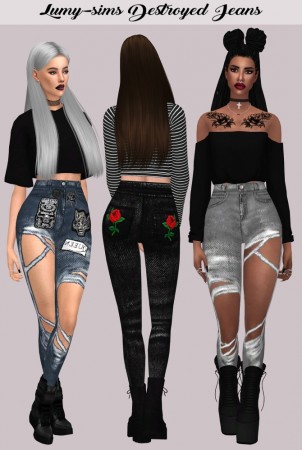 Destroyed Jeans at Lumy Sims » Sims 4 Updates