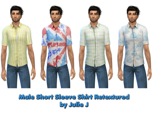 Sims 4 Male Short Sleeved Shirt Retextured at Julietoon – Julie J