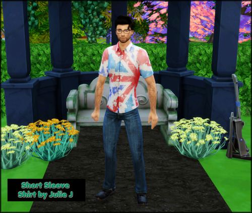Sims 4 Male Short Sleeved Shirt Retextured at Julietoon – Julie J