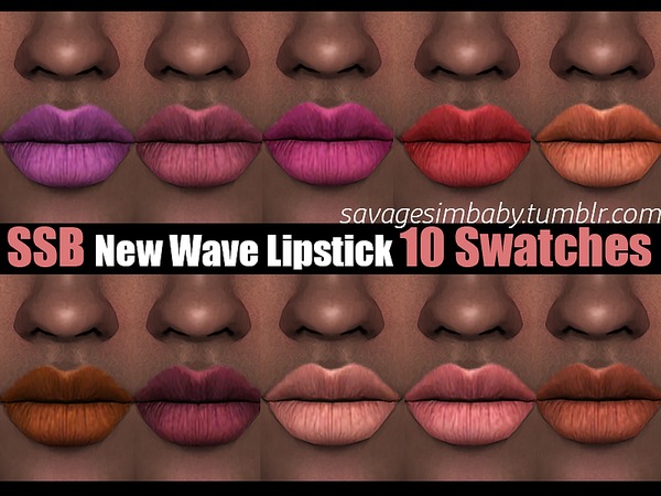 Sims 4 SSB New Wave Lipstick by SavageSimBaby at TSR