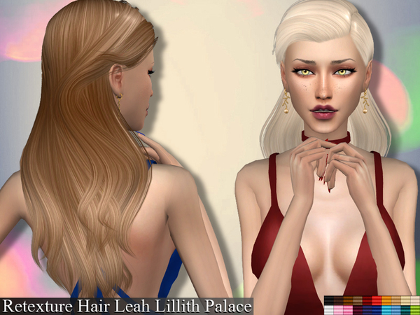 Sims 4 Retexture Hair Leah Lillith Palace by Genius666 at TSR