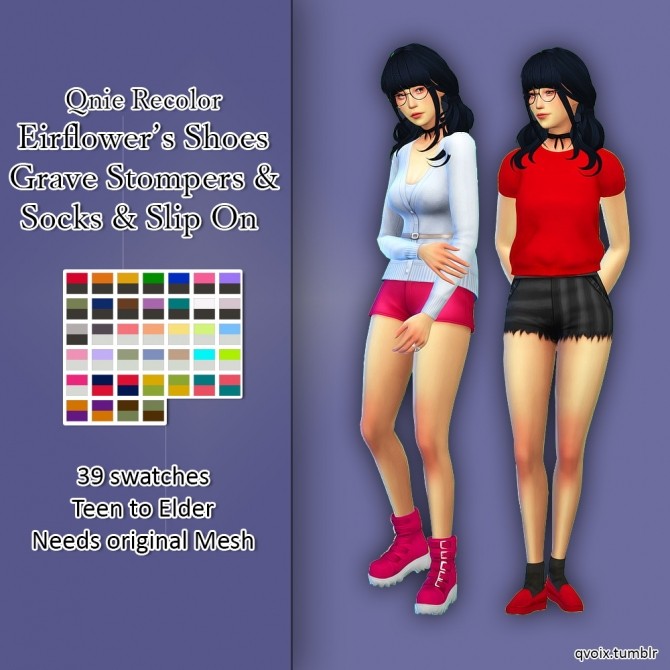 Sims 4 Eirflower Grave Stompers n Socks & Slip On shoes at qvoix – escaping reality