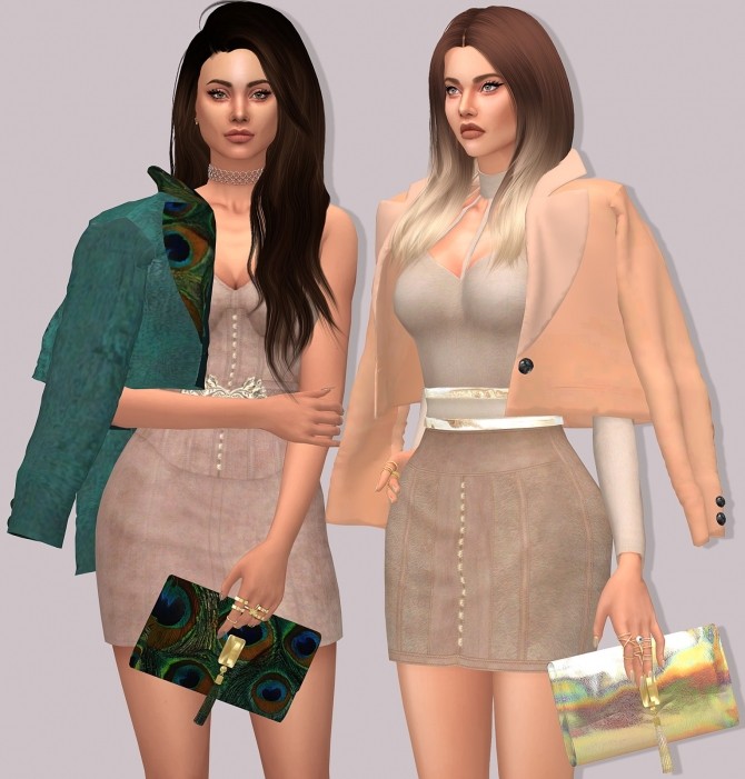 Sims 4 Mila Accessory Blazer ,Should Blazer and Clutch Bag at Lumy Sims