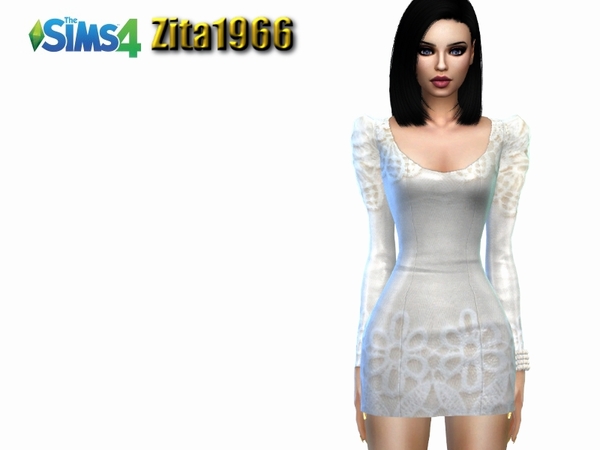 Sims 4 Pam Dress by ZitaRossouw at TSR