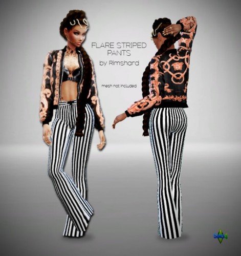 Flare Striped Pants at Rimshard Shop » Sims 4 Updates