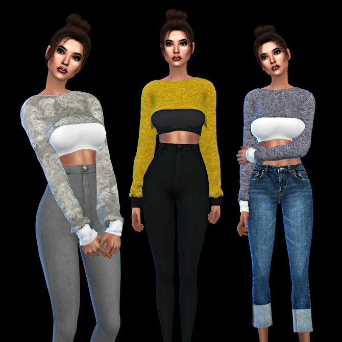 Sims 4 Rin Crop Sweater at Leo Sims