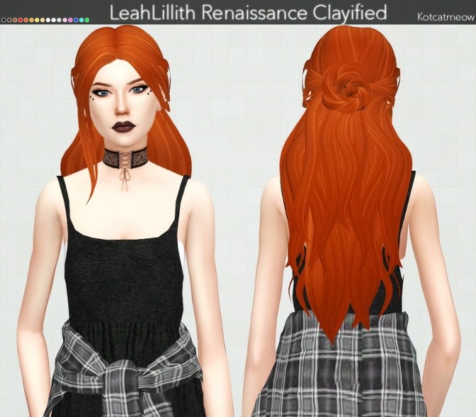 Sims 4 LeahLillith Renaissance Hair Clayified at KotCatMeow