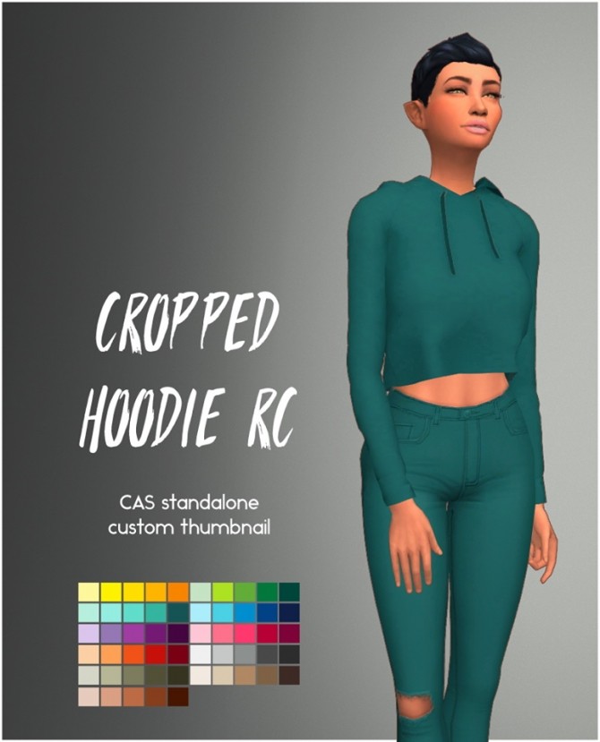 Sims 4 Cropped Hoodie RC at SimsWorkshop