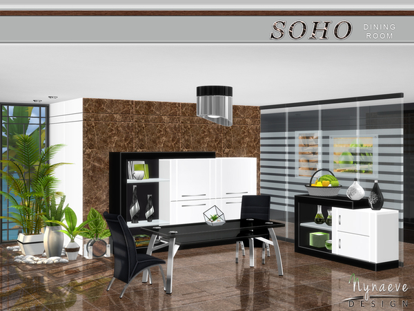 Sims 4 Soho Dining Room by NynaeveDesign at TSR