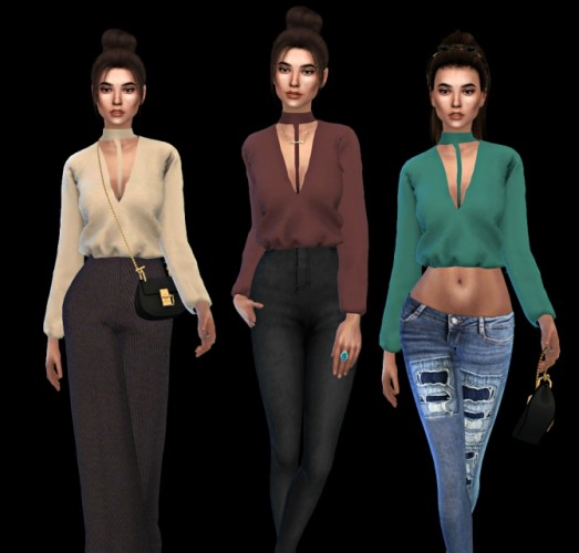 Nova's Valentina Top recolors at Leo Sims » Sims 4 Updates