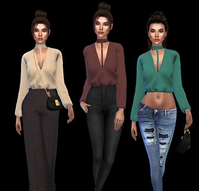 Sims 4 Novas Valentina Top recolors at Leo Sims
