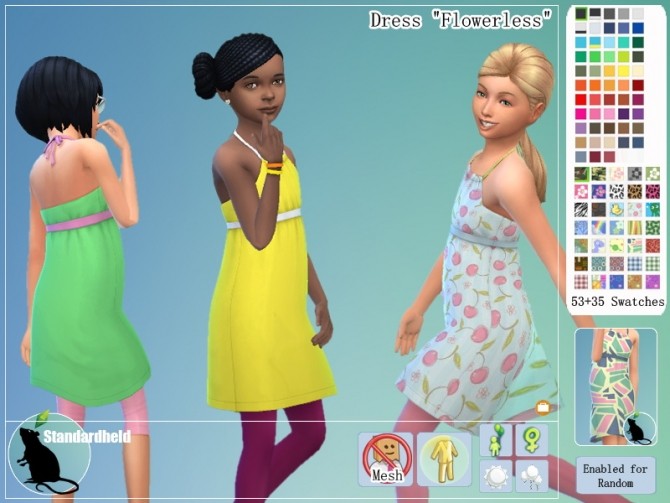 Sims 4 Flowerless dress by Standardheld at SimsWorkshop