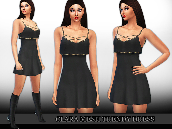 Sims 4 Clara Mesh Trendy Dress by Saliwa at TSR