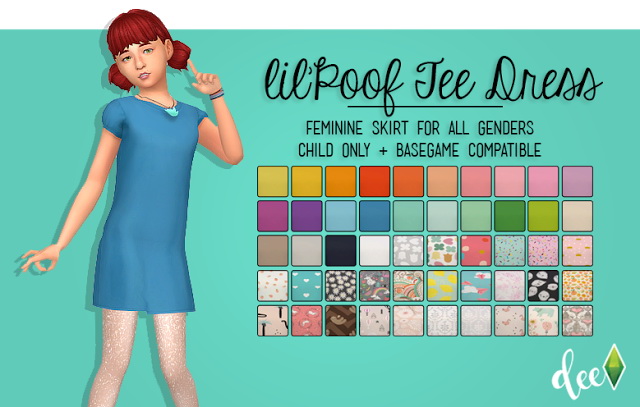 Sims 4 lilPoof Tee Dress at Deetron Sims