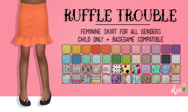 Sims 4 Ruffle Trouble Skirt at Deetron Sims