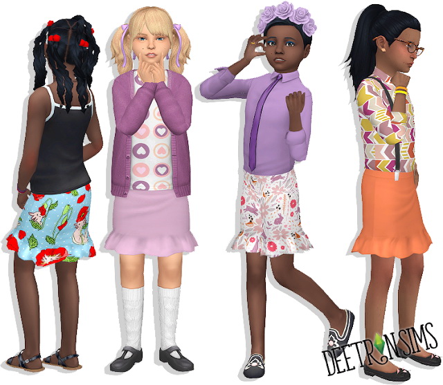 Sims 4 Ruffle Trouble Skirt at Deetron Sims