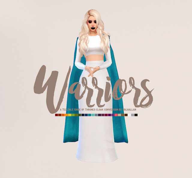 Sims 4 Warriors: a Telltale Game of Thrones cloak conversion at Valhallan