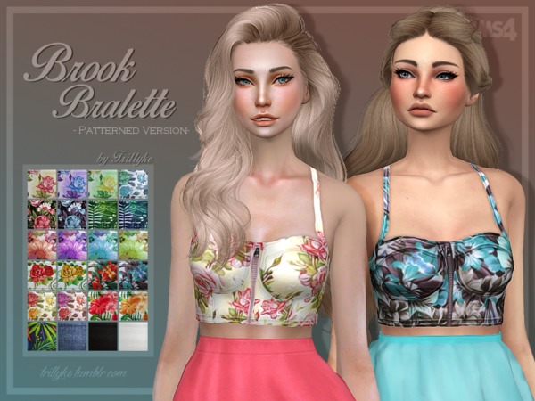 Sims 4 Brook Bralette 2 versions by Trillyke at TSR