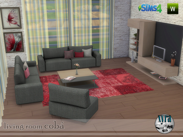 Sims 4 Coba living room set by xyra33 at TSR