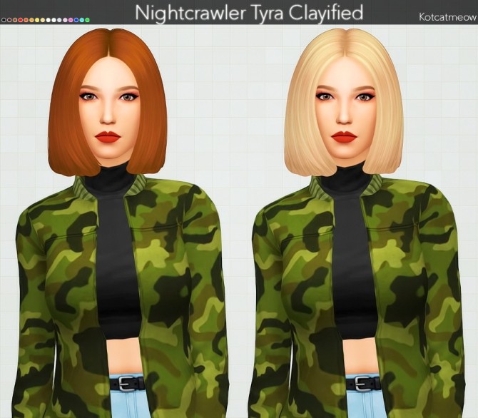 Sims 4 Nightcrawler Tyra Hair Clayified at KotCatMeow