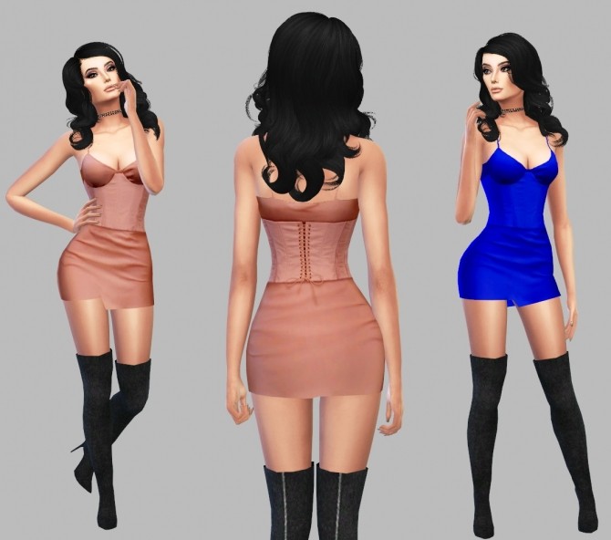 Sims 4 Alessandra Short Slip Dress W Corset at Simply Simming