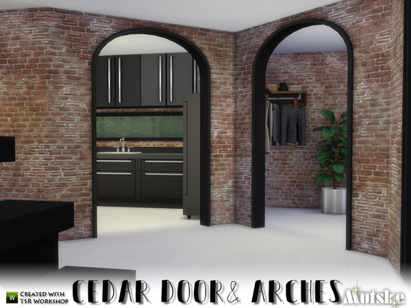 Sims 4 Cedar Doors and Arches by mutske at TSR