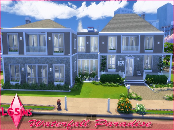 Sims 4 Waterfall Paradise Estate No CC by LCSims at TSR