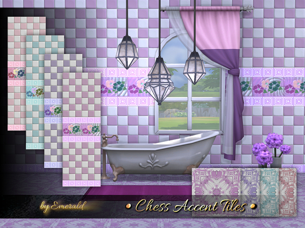 Sims 4 Chess Accent Tiles by emerald at TSR