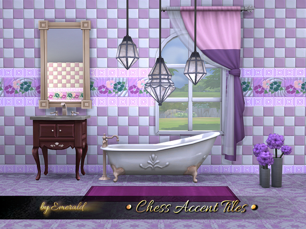 Sims 4 Chess Accent Tiles by emerald at TSR