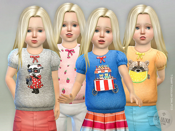 Sims 4 T Shirt Toddler Girl P03 by lillka at TSR