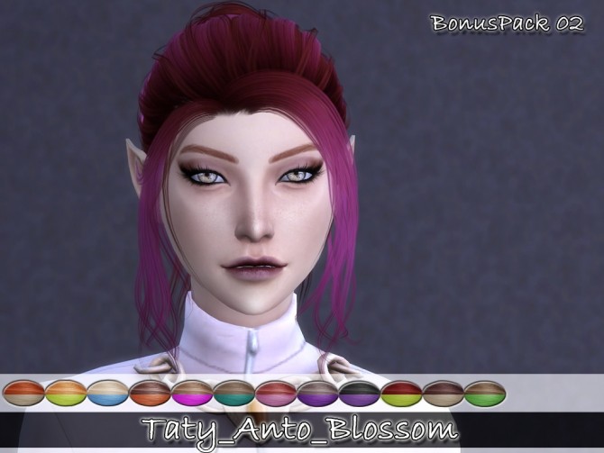 Sims 4 Anto Blossom hair retexture at Taty – Eámanë Palantír