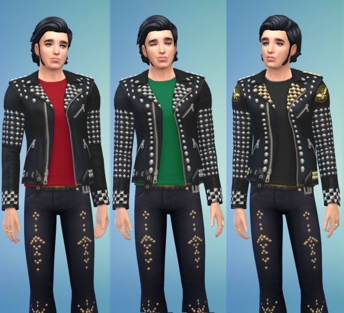 Elvis Wear Studded Jeans and Jackets by Snowhaze at Mod The Sims » Sims ...