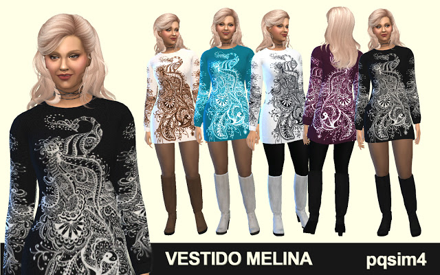 Sims 4 Melina Dress by Mary Jiménez at pqSims4
