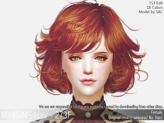 Sims 4 Hair 273F (Newsea) at May Sims