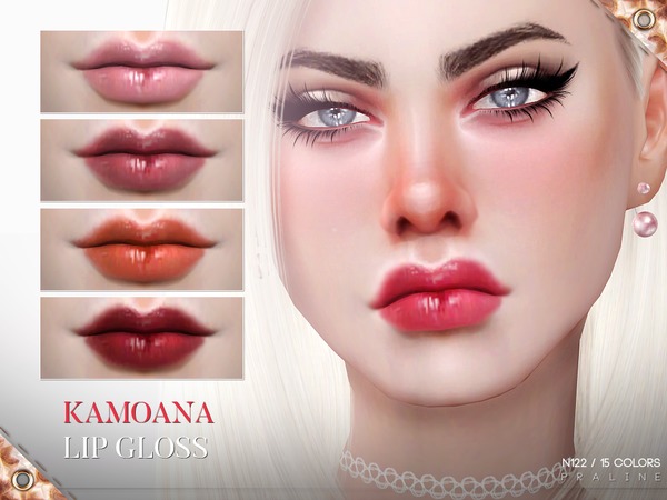 Sims 4 Kamoana Lip Gloss N122 by Pralinesims at TSR