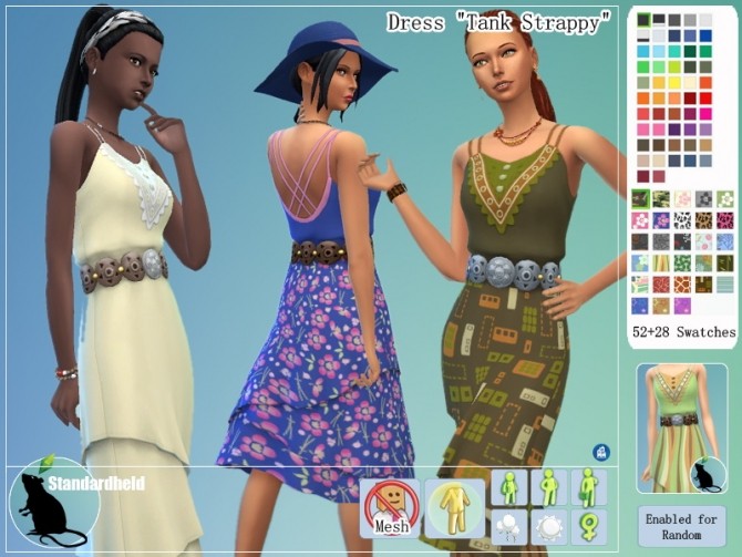Sims 4 Dress Tank Strappy by Standardheld at SimsWorkshop