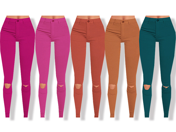 Sims 4 High Waisted Skinny Jeans by Pinkzombiecupcakes at TSR