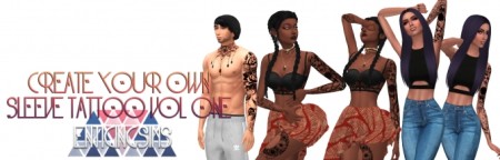 Sleeve Tattoo Vol 1 Floral by EnticingSims at SimsWorkshop