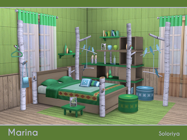 Sims 4 Marina bedroom set by soloriya at TSR