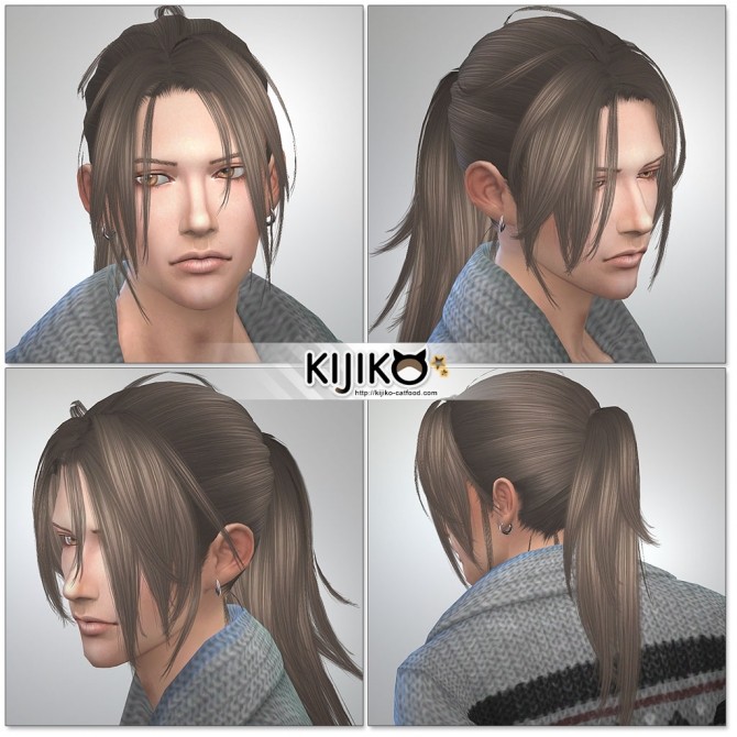 Sims 4 Hototogisu hair TS3 to TS4 conversion at Kijiko