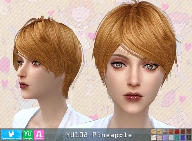 Sims 4 YU108 Pineapple hair F (Pay) at Newsea Sims 4
